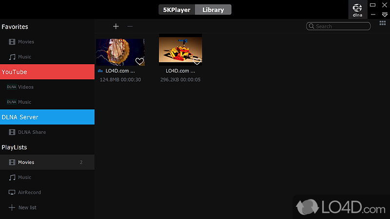 Create playlists and stream AirPlay media - Screenshot of 5KPlayer