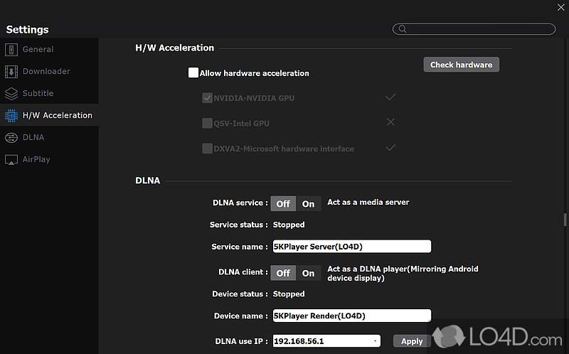 In-built hardware accelerator - Screenshot of 5KPlayer