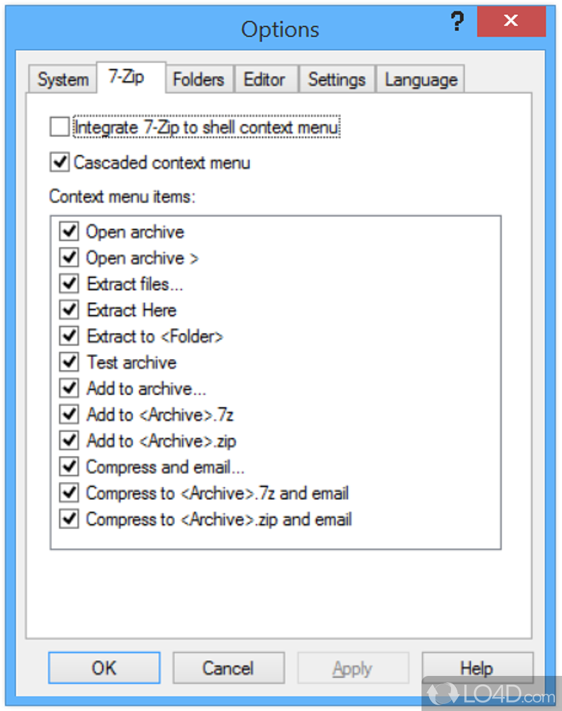 GPU archiver with high compression ratio - Screenshot of 7-Zip Portable