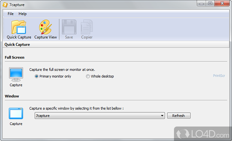 Capture the full screen or active window of the current monitor only or the entire desktop - Screenshot of 7capture