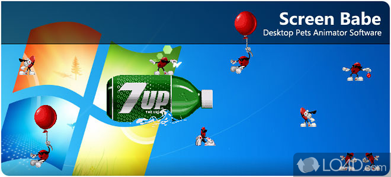 Desktop pet which resembles 7up's old mascot - Screenshot of 7up Cool Spot Deskmate