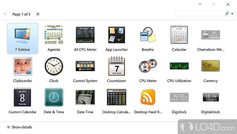 Meny gadgets from Windows 7 to Windows 8 or newer - Screenshot of 8GadgetPack
