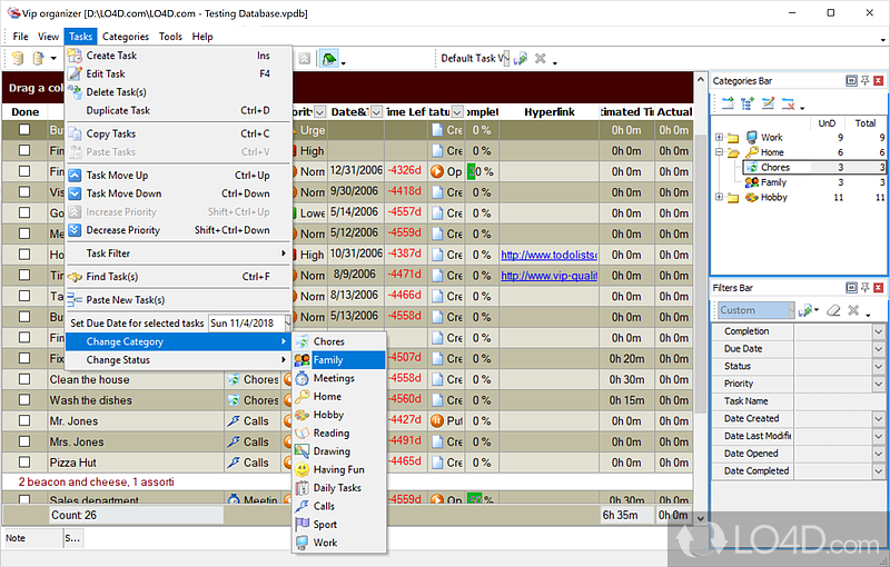 Create new tasks effortlessly - Screenshot of VIP Organizer