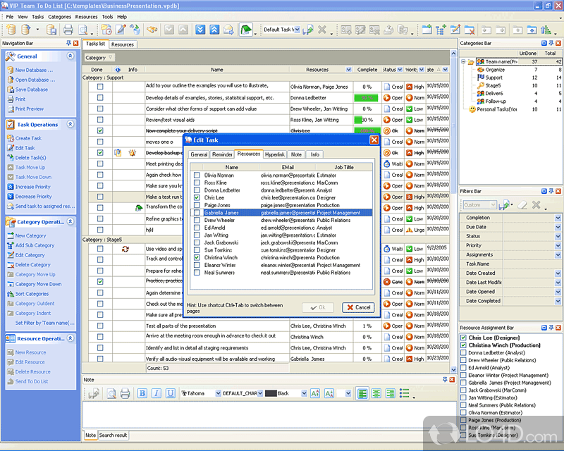 To-do list software for team task management - Screenshot of VIP Team To Do List