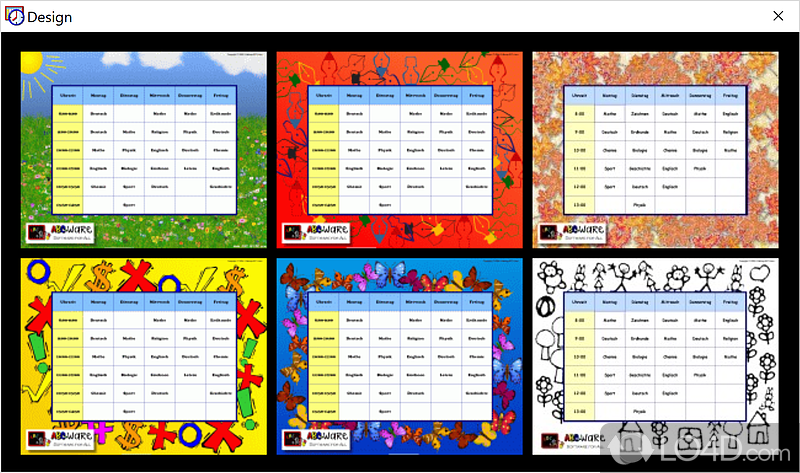 Create and print timetables - Screenshot of ABC Timetable