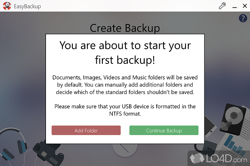 Manage backup jobs, run full and incremental backups, restore files - Screenshot of EasyBackup