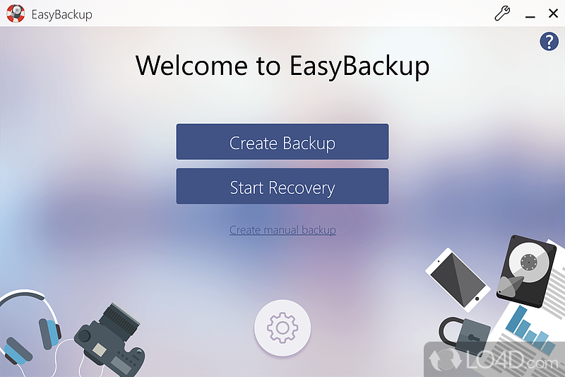 Software designed to help users backup their partitions, multimedia, Office - Screenshot of EasyBackup