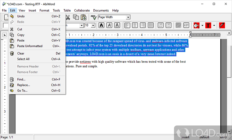 Similar with MS Word - Screenshot of AbiWord