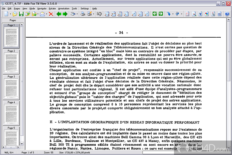 Complex piece of software which can view and edit TIFF files, send them by fax or convert them to other formats - Screenshot of Able Fax Tif View