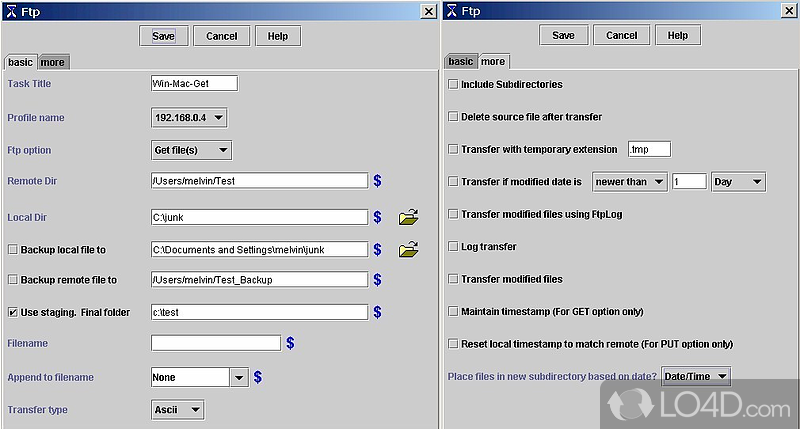 Schedule operations to run automatically - Screenshot of AbleFTP