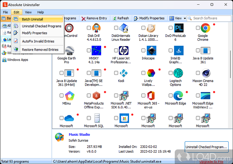 Uninstall programs from your system with complete confidence - Screenshot of Absolute Uninstaller