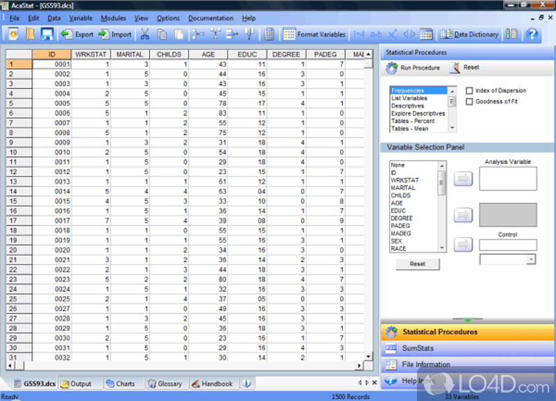 Dependable and easy to use statistics generator with comprehensive interface - Screenshot of AcaStat