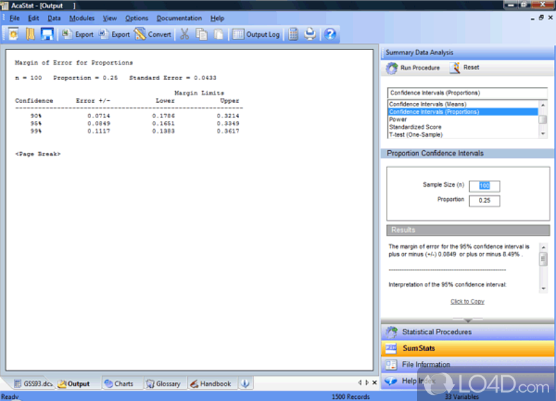 Intuitive and convenient analysis tool that can import spreadsheet data - Screenshot of AcaStat