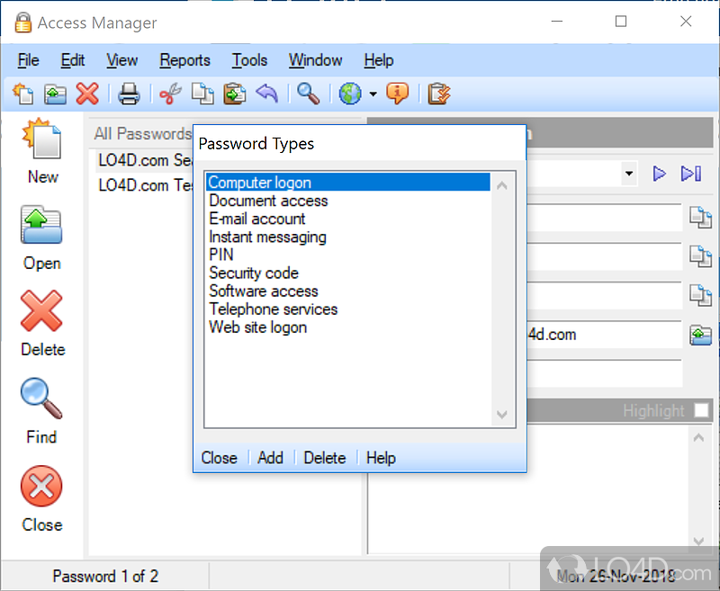 Access Manager screenshot