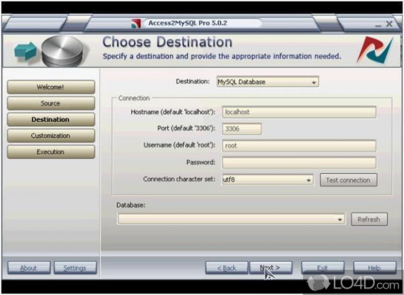 Bi-directional database conversion tool for MS Access - Screenshot of Access2MySQL PRO