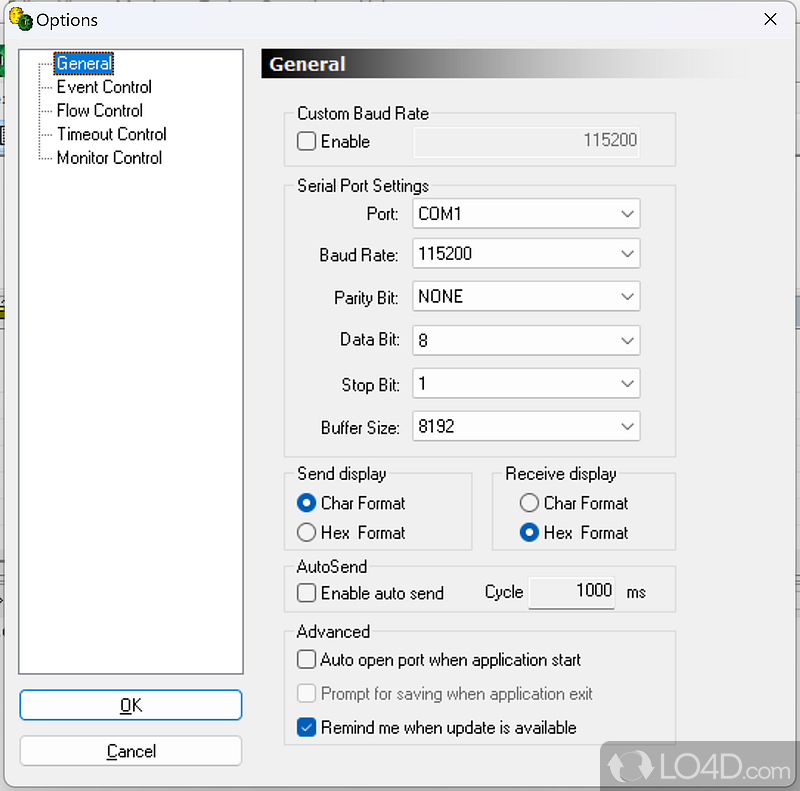 RS232 Monitor/ RS232 Terminal for serial port - Screenshot of AccessPort