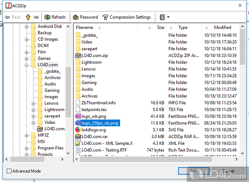 ACDZip screenshot