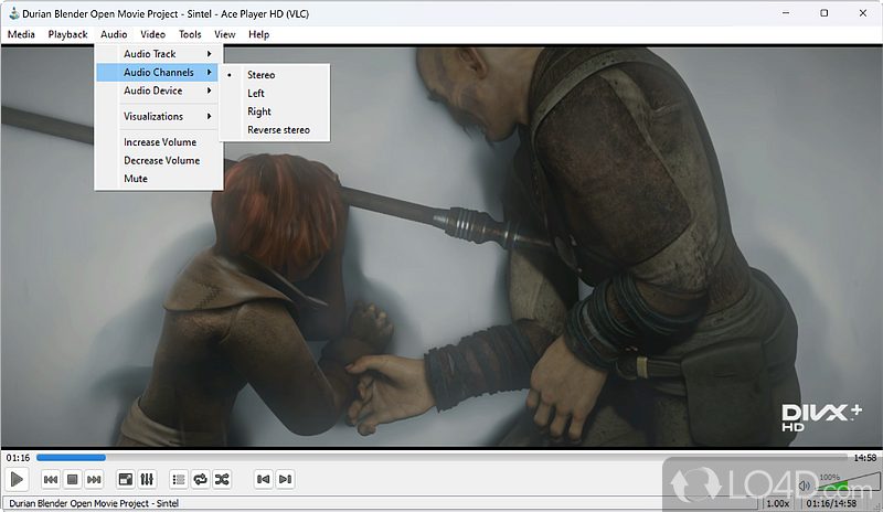 Full control over audio playback and subtitles - Screenshot of ACE Stream Media