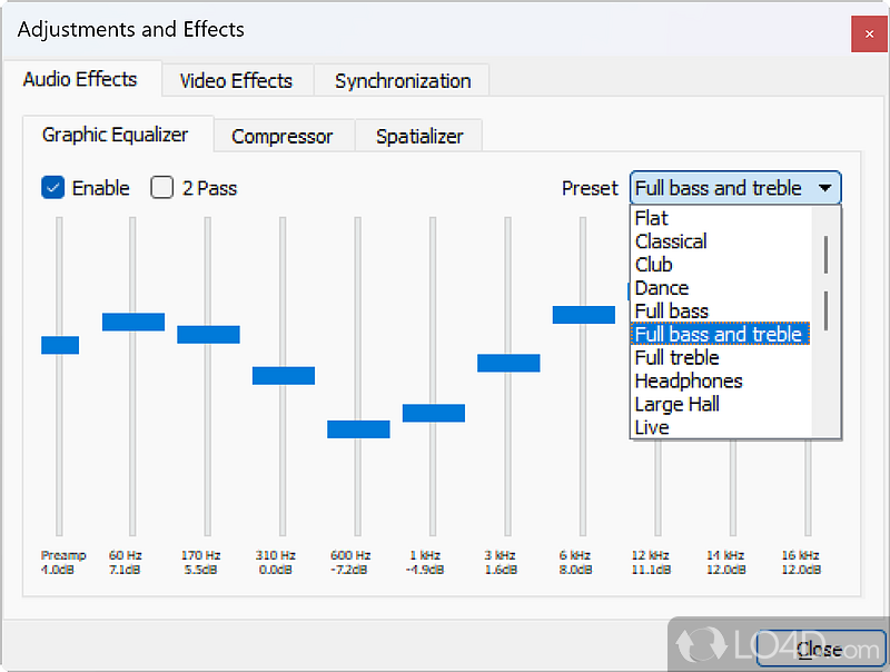 Audio equalizer with visual graphics - Screenshot of ACE Stream Media