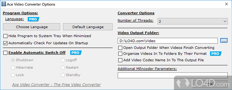 Ace Video Converter: User interface - Screenshot of Ace Video Converter