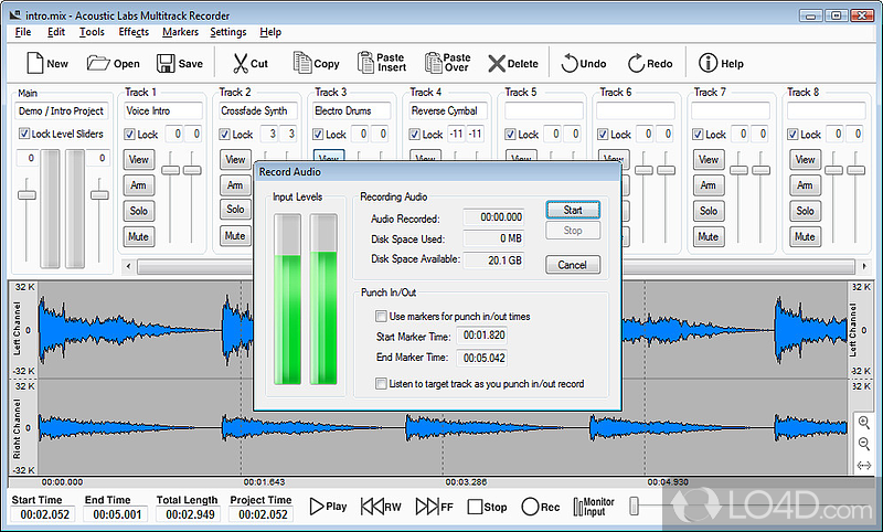 Multitrack recorder - Screenshot of Acoustic Labs Multitrack Recorder