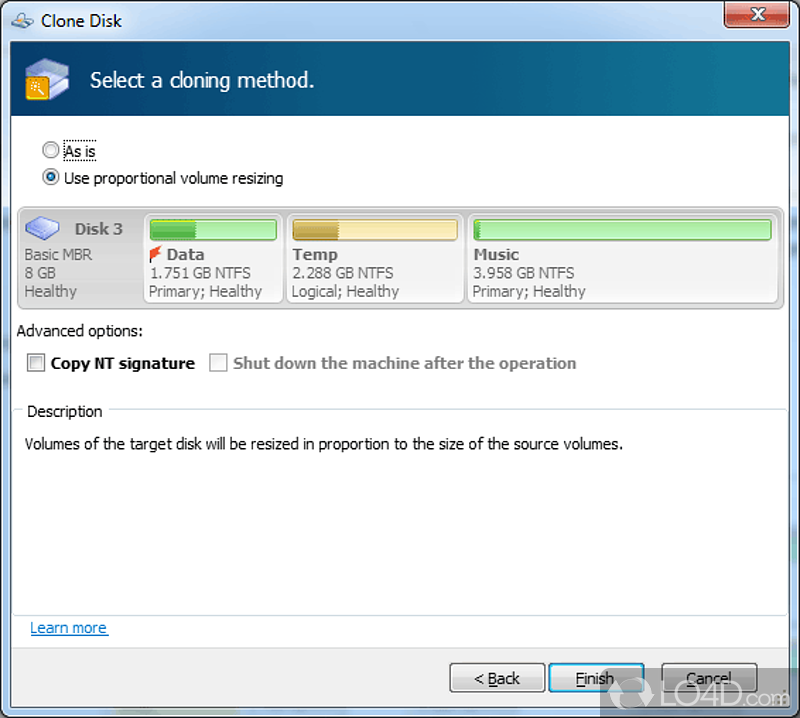 Resize, copy, move hard disk partitions - Screenshot of Partition Expert