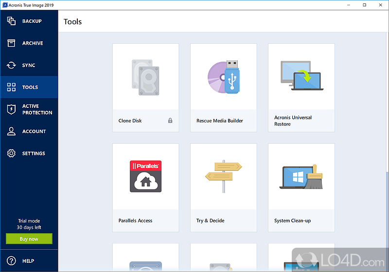 Mount virtual drives - Screenshot of Acronis True Image