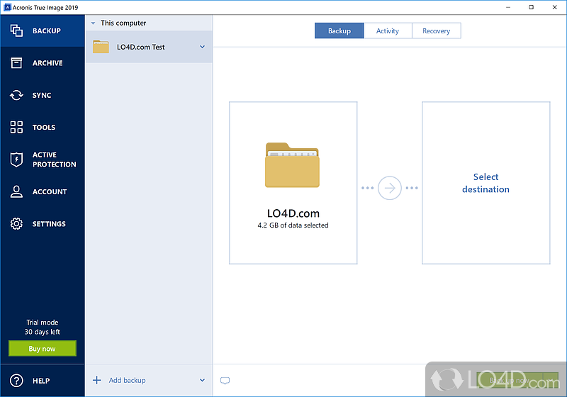 Feature-packed software solution that can save valuable data while providing you with backup - Screenshot of Acronis True Image