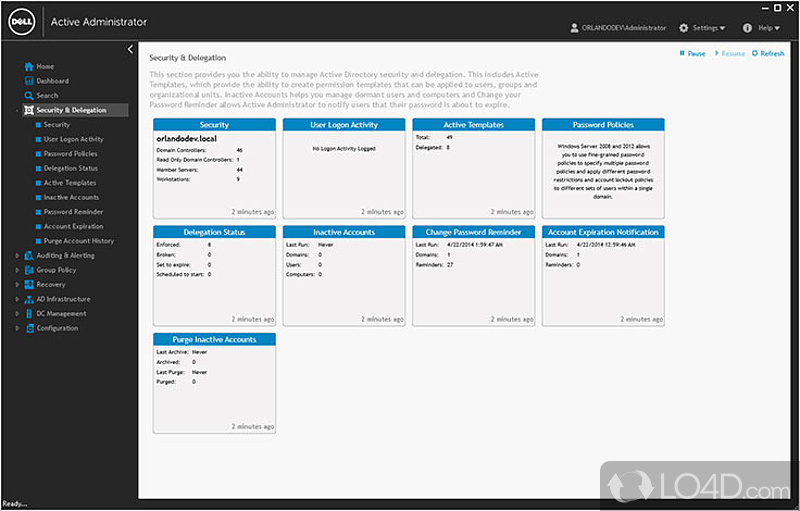 Enterprise-class Active Directory management and auditing - Screenshot of Active Administrator