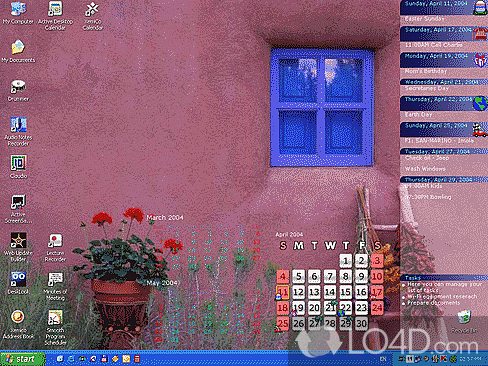 Customizable PIM on desktop wallpaper - Screenshot of Active Desktop Calendar