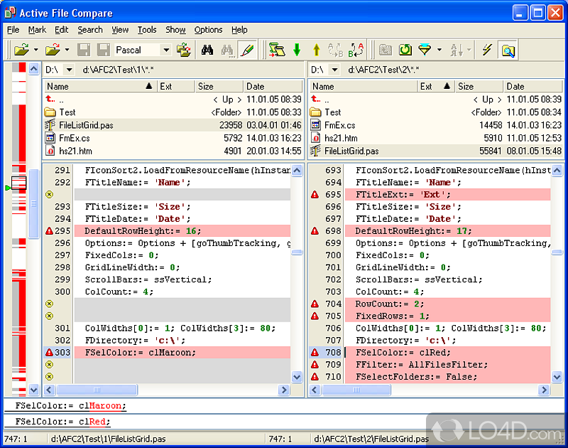 Compare files with this utility that contains a file manager - Screenshot of Active File Compare