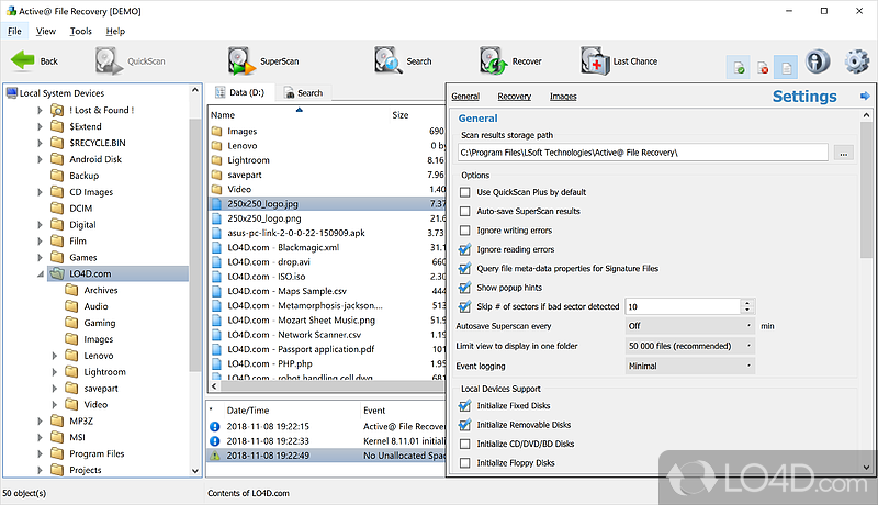 Data Recovery Software - File Recovery - Screenshot of Active File Recovery