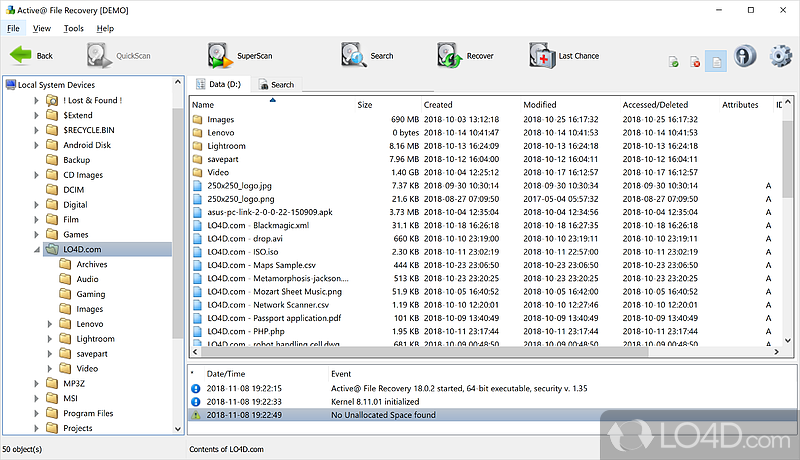 Can recover files coming in various formats - Screenshot of Active File Recovery