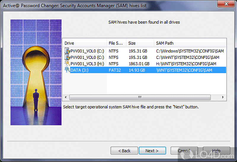 Reset administrator password Windows VISTA - Screenshot of Active Password Changer