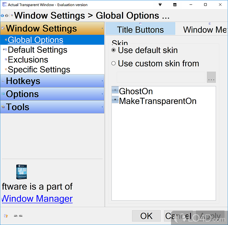 Set custom transparency for any window on desktop - Screenshot of Actual Transparent Window