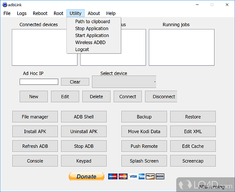 Enables you to create backups for your Kodi data - Screenshot of adbLink