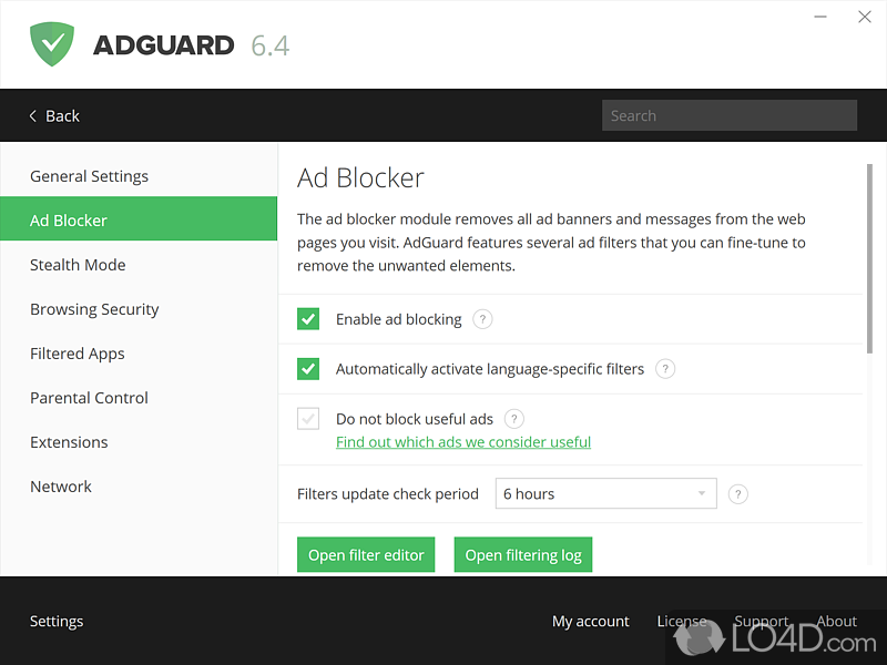 Configure your Ad Blocker - Screenshot of Adguard