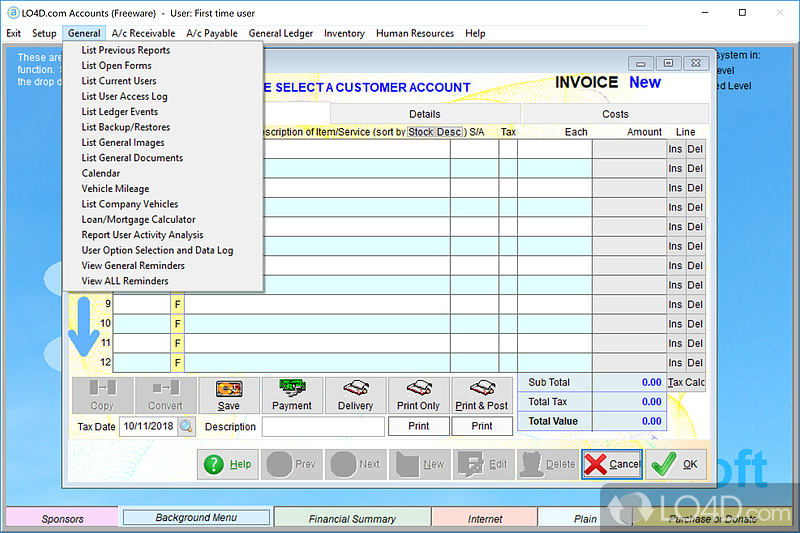 FREE accounting software! Easy to use - Screenshot of Adminsoft Accounts
