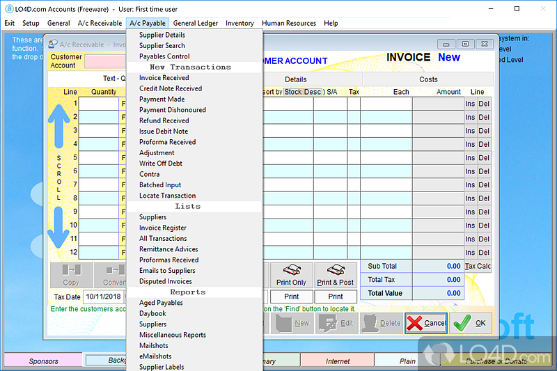 Accounting software! runs on almost any PC running Windows - Screenshot of Adminsoft Accounts