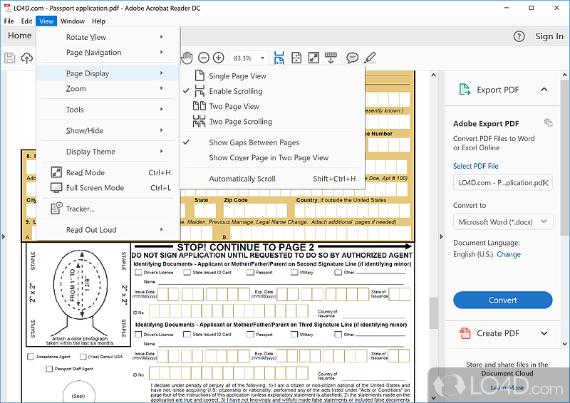 Well-balanced PDF reader with cloud support - Screenshot of Adobe Acrobat Reader DC