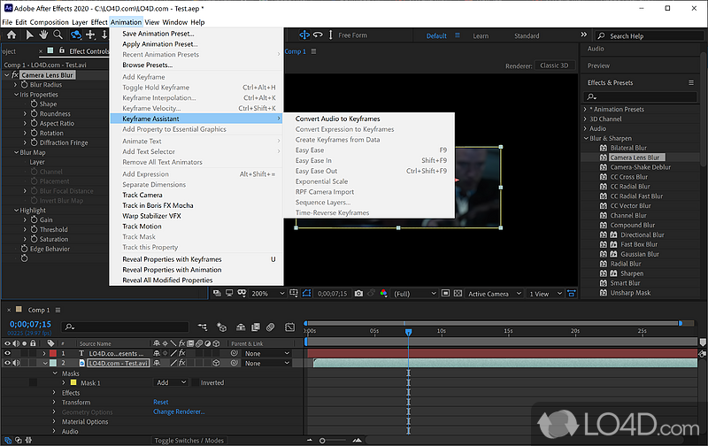 Designing cinematic visual effects and motion graphics - Screenshot of Adobe After Effects