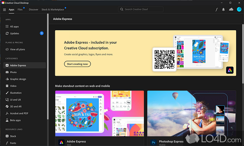 Adobe Creative Cloud: On the go - Screenshot of Adobe Creative Cloud