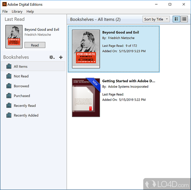 Adobe Digital Editions: Free eReader - Screenshot of Adobe Digital Editions