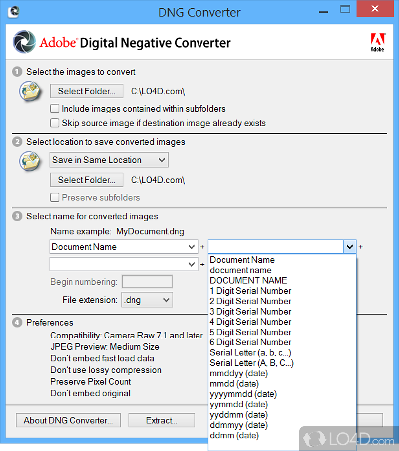 adobe dng converter for windows