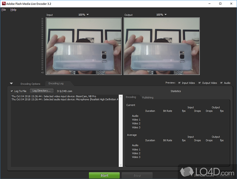 Adobe Flash Media Live Encoder: Main features - Screenshot of Adobe Flash Media Live Encoder