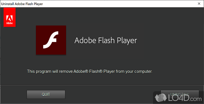 Erase all traces of Flash Player from computer so reinstall it to solve any existing incompatibility - Screenshot of Adobe Flash Player Uninstaller