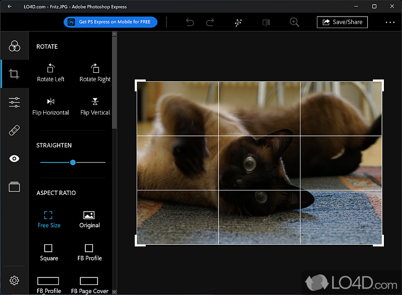 Easy to use photo editor - Screenshot of Adobe Photoshop Express