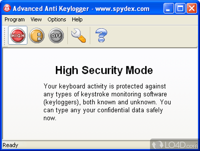 Advanced Anti Keylogger: User interface - Screenshot of Advanced Anti Keylogger