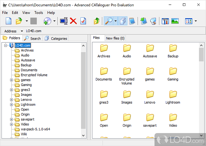 Advanced file cataloging utility, great for mp3 files - Screenshot of Advanced CATaloguer Pro