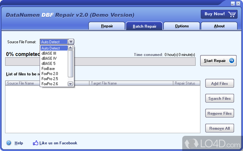 Advanced DBF Repair: User interface - Screenshot of Advanced DBF Repair